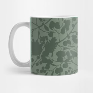 Sage Silhouetted Winter Leaves Mug